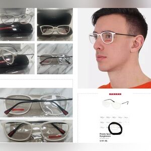 PRADA WHITE DEMO RECTANGULAR GLASSES, CAN BE SUNGLASSES